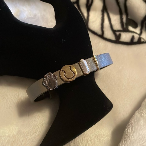 Leather charm bracelet grey - Picture 1 of 4